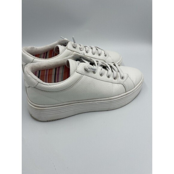 Roxy White Bessie Platform Lace Up Sneakers Women’s Size 9 Slip On Summer Shoe - Picture 6 of 10